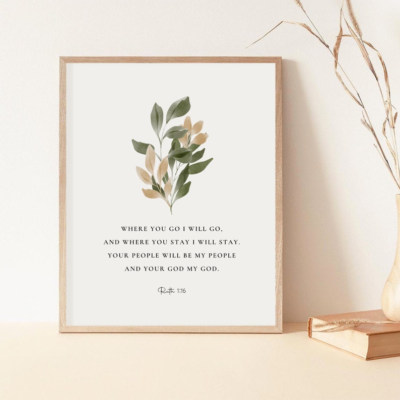 Ruth 1:16 Botanical Print, Bible Verse, Christian Home Decor (Digital Download) image 5