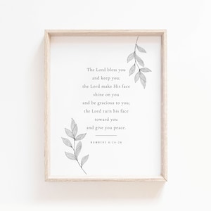 Numbers 6:24-26 Botanical Christian Wall Art (Digital Download)