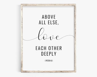 1 Peter 4:8 Love Scripture Art, Christian Home Decor (Digital Download)