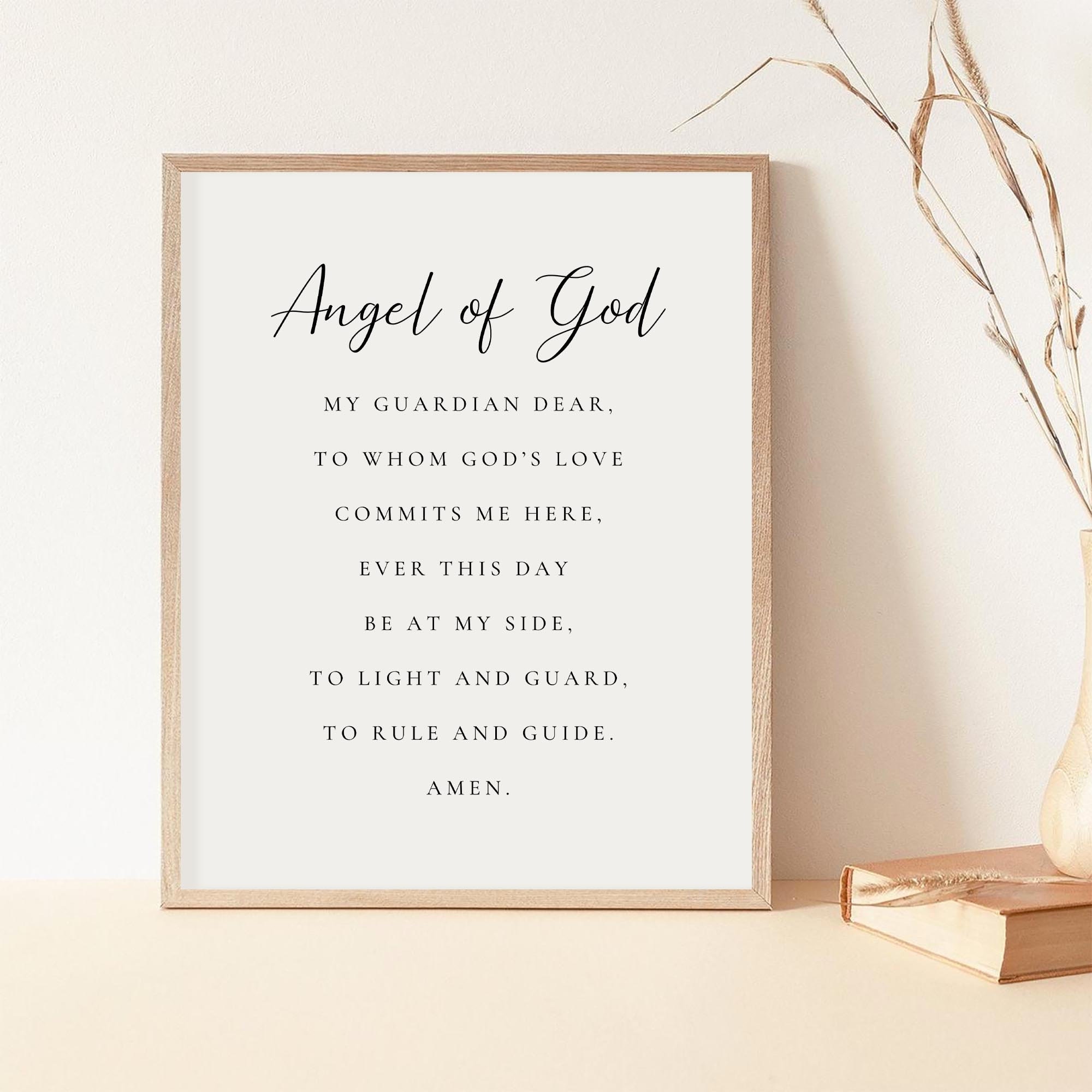 Angel of God My Guardian Dear Prayer Wall Art Print Guardian Etsy