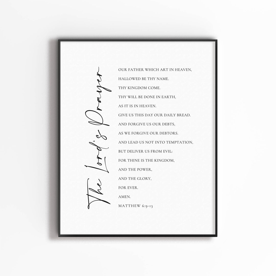 The Lord's Prayer Printable Wall Art: Christian Home Decor (digital ...
