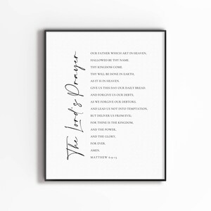 The Lord&#39;s Prayer Printable Wall Art, Our Father Prayer Printable, Scripture Wall Art, Bible Verse Poster for Christian Catholic Home Decor
