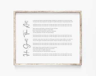 How Thou Art Hymn Lyrics Print, Christian Wall Art (Digital Download