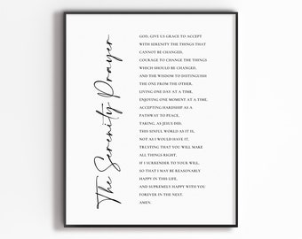 Serenity Prayer Print: Christian Bible Verse Wall Art (Digital Download)