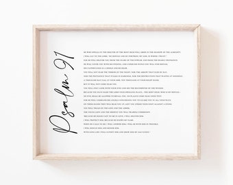 Psalm 91 Bibel Vers Print: Christliche Wohnkultur (Digitaler Download)