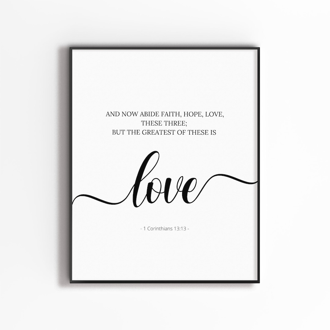 ミュージック BiSH SHAPE OF LOVE+PEDRO #1-#13 1 Corinthians 13:13 and Now Abide Faith, Hope, Love Wall Art
