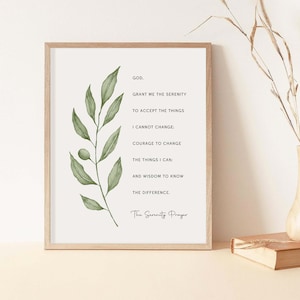 Serenity Prayer Wall Art: Botanical Christian Print (Digital Download) image 3