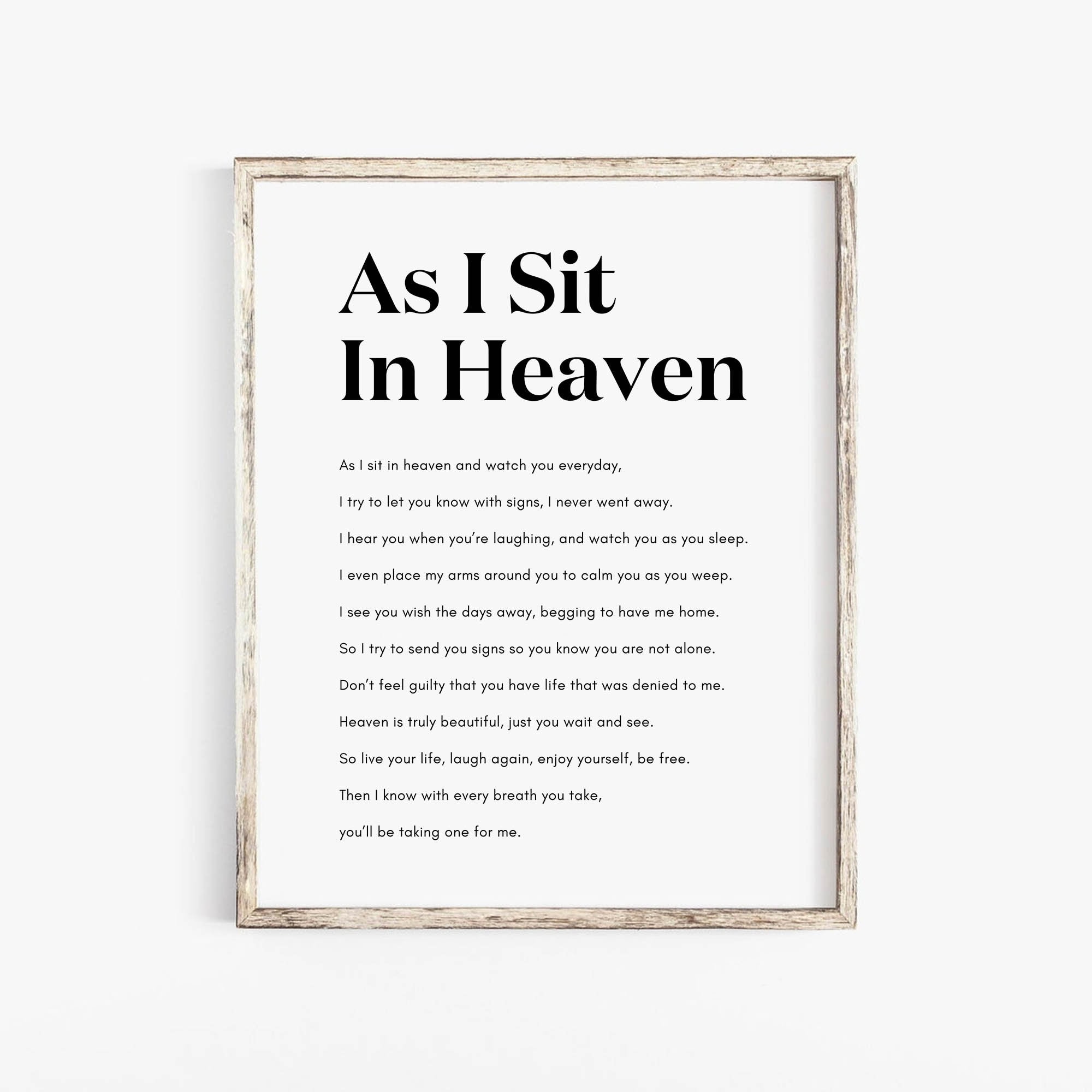 As I Sit In Heaven Printable