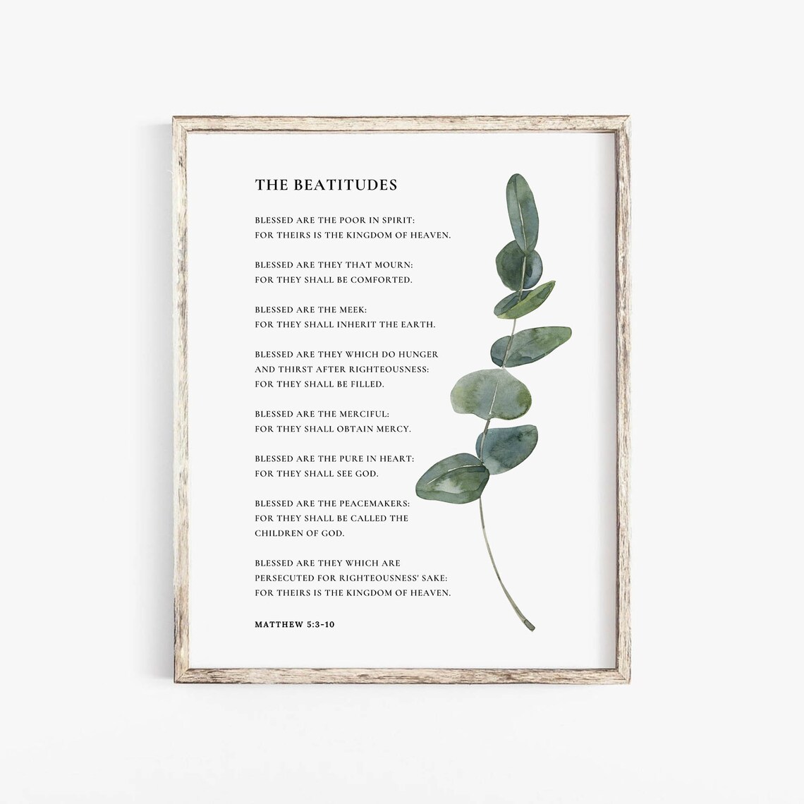 The Beatitudes Matthew 5:3-10 Christian Blessings Wall Art image 0