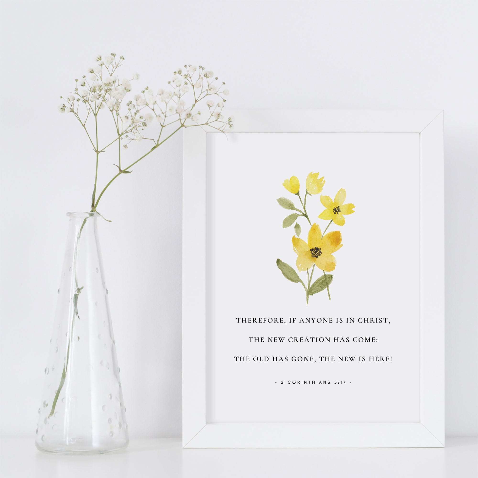 2 Corinthians 5:17 the New Creation Bible Verse Print Floral - Etsy
