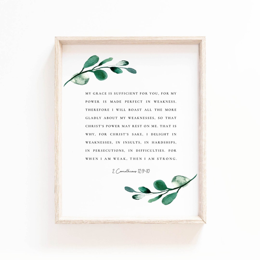 2 Corinthians 12:9-10 My Grace is Sufficient for You Bible Verse Wall ...