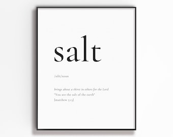 Salt Definition Print: Minimalist Christian Wall Art (Digital Download)