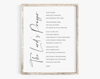 Der Herr Gebetsdruck, Unser Vater Gebet druckbar, christliches Zuhause Schriftzeichen, Schrift Wandkunst, Bauernhaus Dekor, Bibel Vers Zeichen