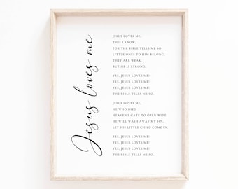 Jesus Loves Me Printable Wall Art: Christian Nursery Decor (Digital Download)