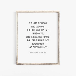 Numbers 6:24-26 Wall Art, The Lord Bless You And Keep You Bible Verse Scripture Wall Art Print, Digital Print For Christian Wall Art Decor