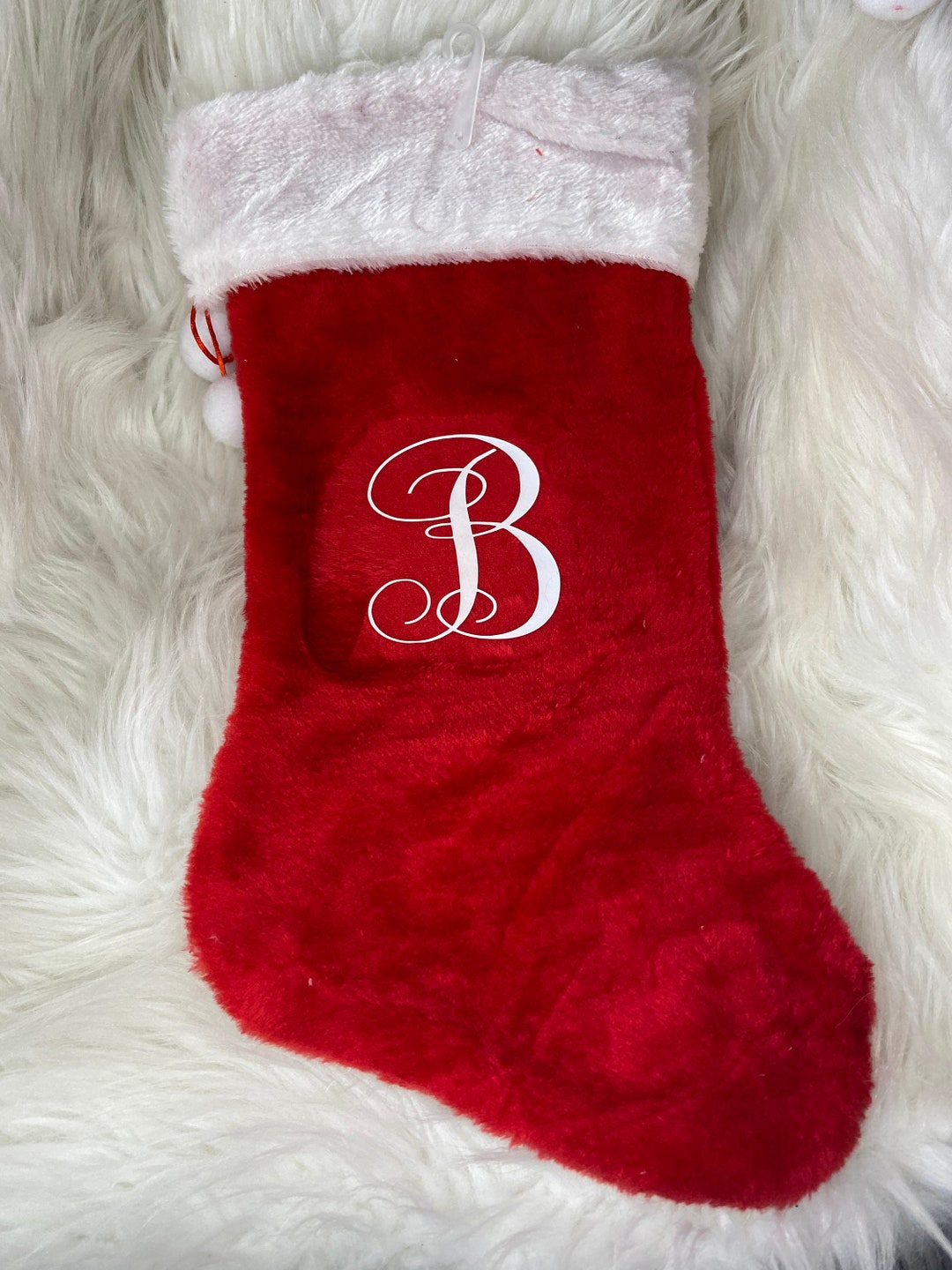 Christmas Stocking Initial Personalized Home Decor Monogram Stocking Personalize Custom 