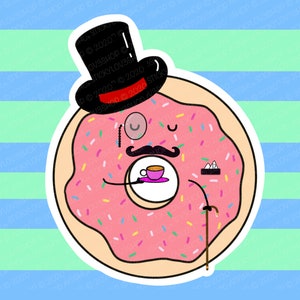 Fancy Donut Sticker, Waterproof Stickers,Donut Sticker,Sprinkles Sticker,Food Decal,MacBook Pro,Water bottle sticker,Best Friend Gift,Cute