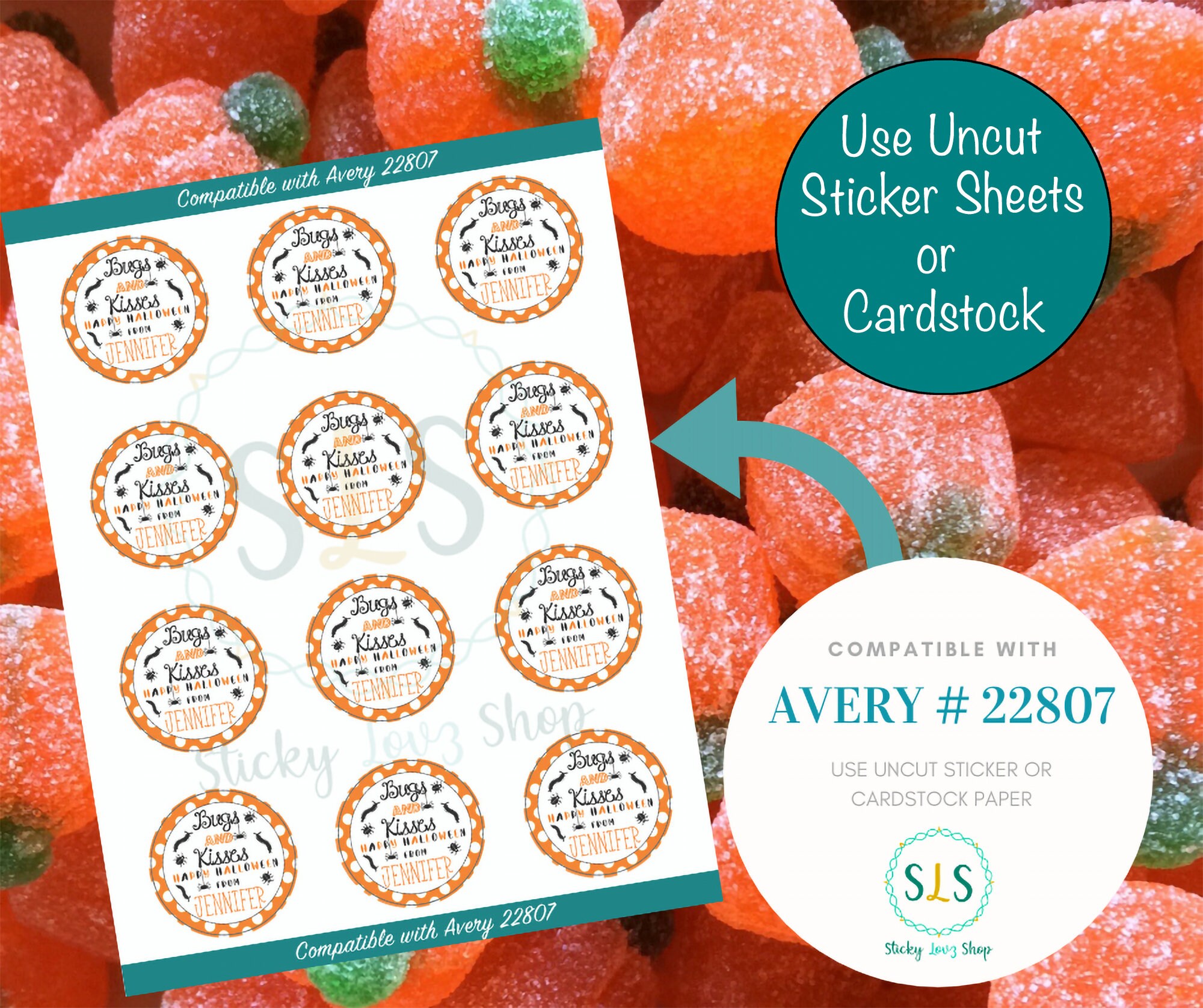 Round/rectangle Sticker Design as a DIY Printable PDF File,self Print ...