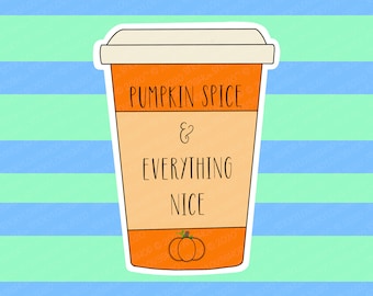 Pumpkin Spice Latte Sticker, Cute Food Sticker, Vinyl Stickers, Laptop Decal, Pumpkin Decal, Laptop Sticker,PSL Gift,Small Gift Idea,Autumn
