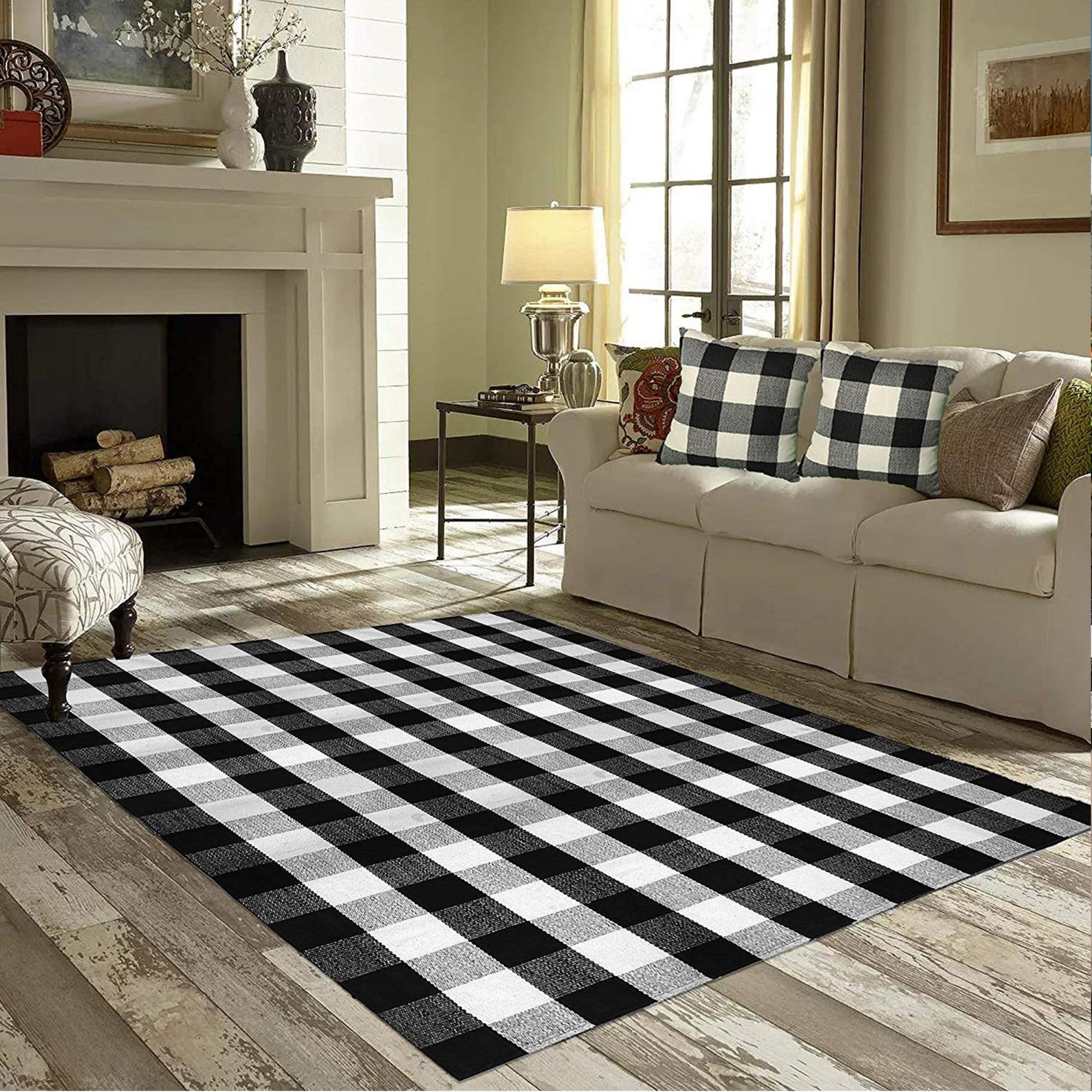 Buffalo Plaid Farmhouse Runner 60x80 Buffalo Check Door Mat Etsy