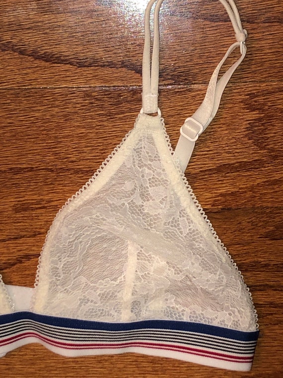 VINTAGE Cream Striped Bralette