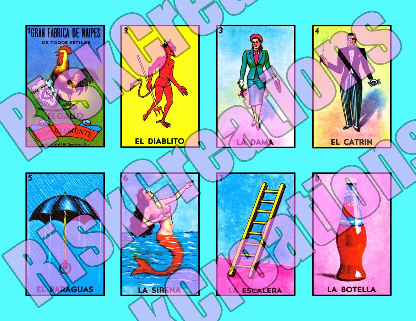 Loteria Cards PDF printable 1 54 Digital Download Etsy