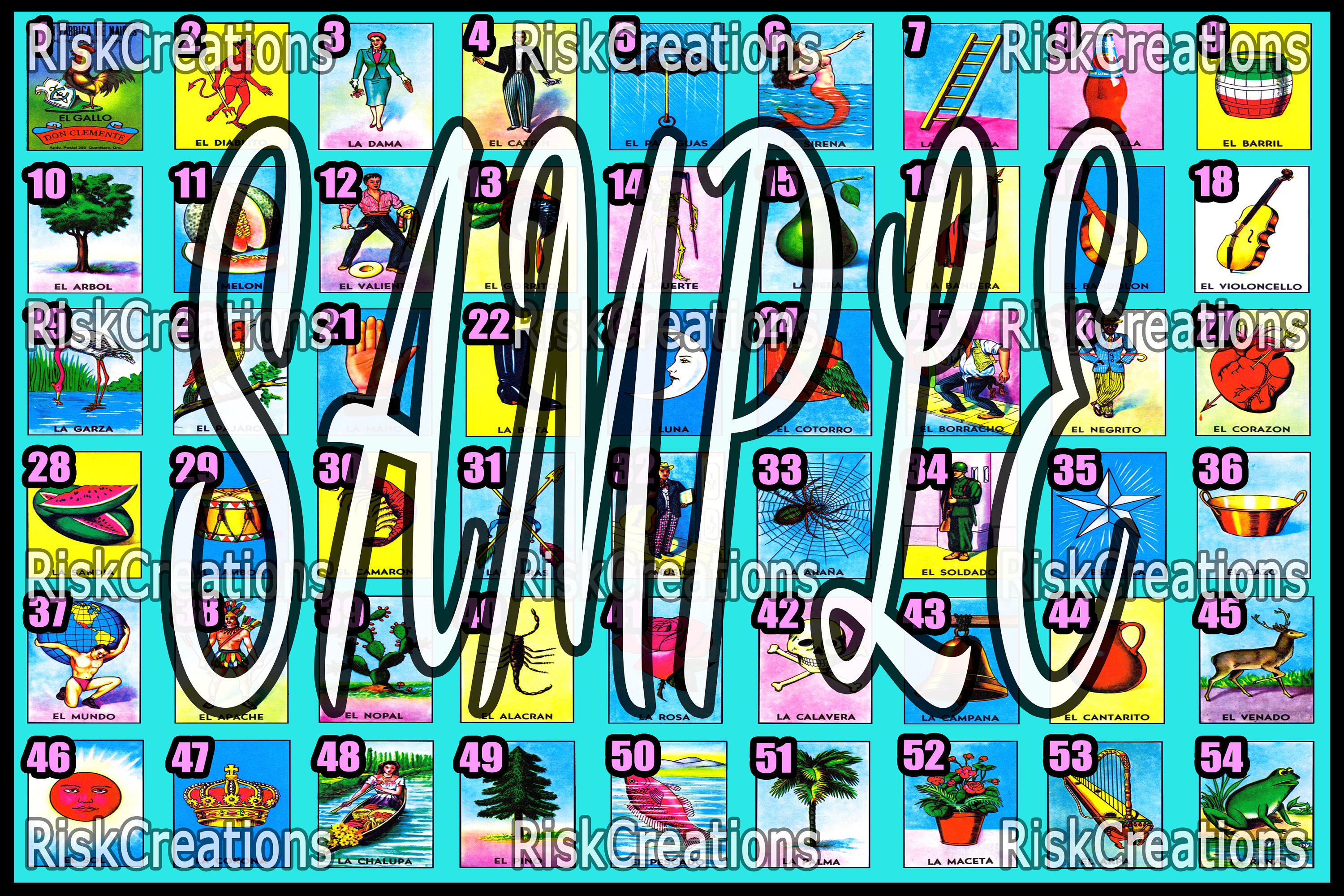 Loteria Game Custom - 1-54 Last Card Standing "digital Download" - Etsy