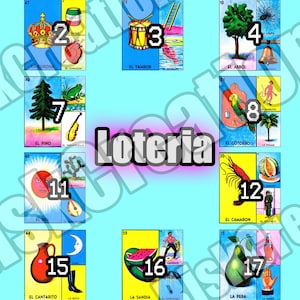 Loteria Game Custom - 18 Cards of 3 Figures "Digital Download"