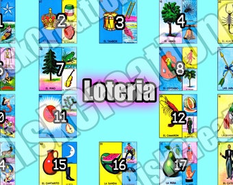 Loteria Game Custom - 18 Cards of 3 Figures "Digital Download"