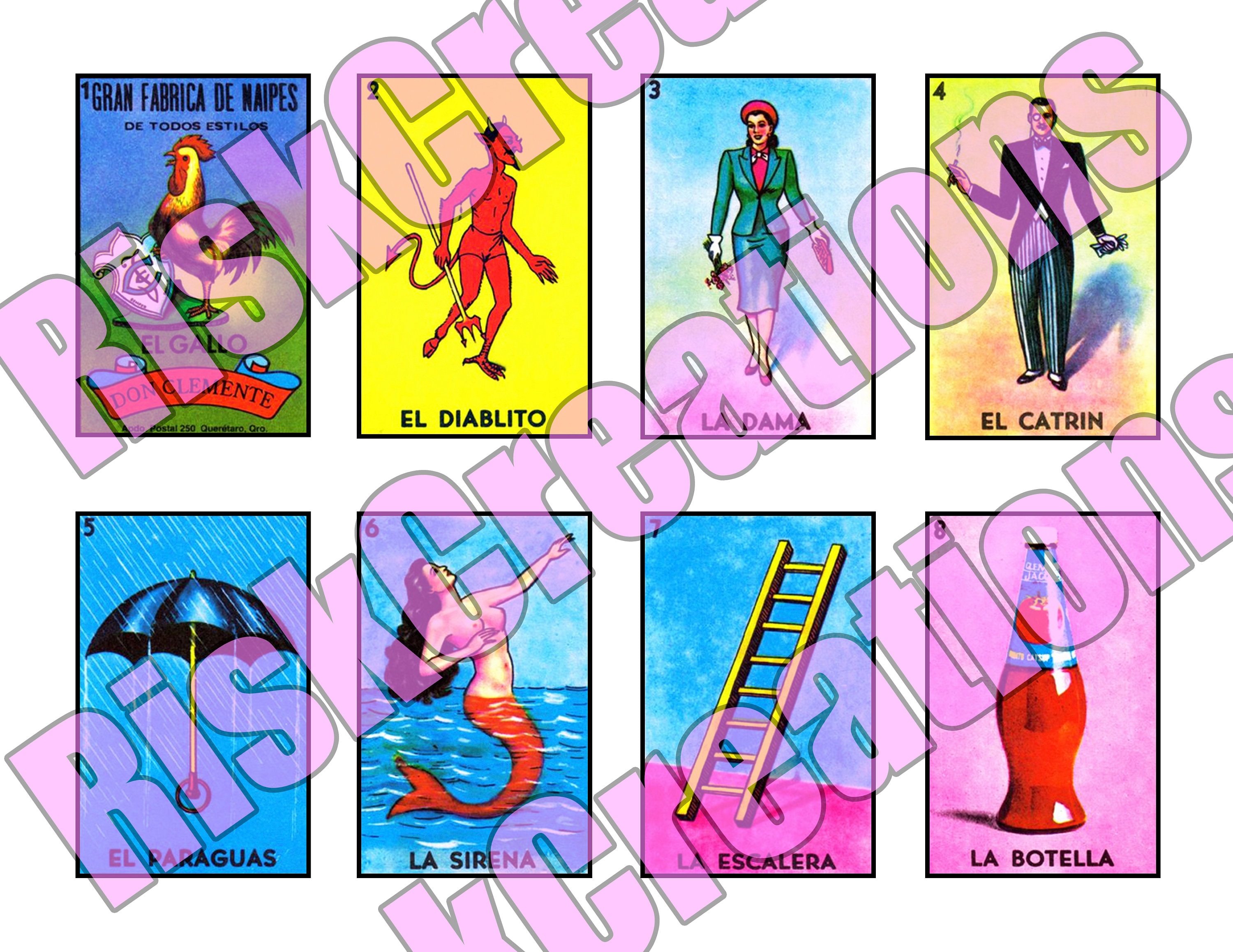 Loteria Cards PDF printable 1-54 Digital Download - Etsy