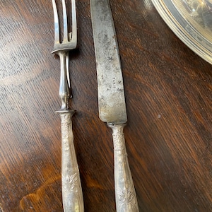 French Antique Silver Carving Set