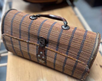 Antique Wove French bag with Leather detailing