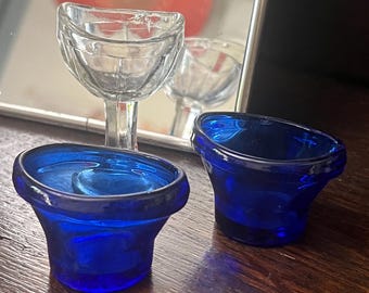 English glass eye wash baths antique