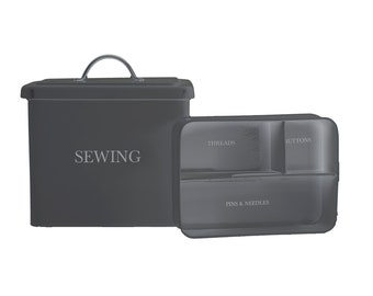 Sewing Box in Charcoal
