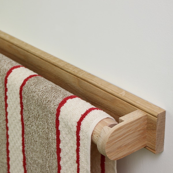 Oak Roller Towel Rail