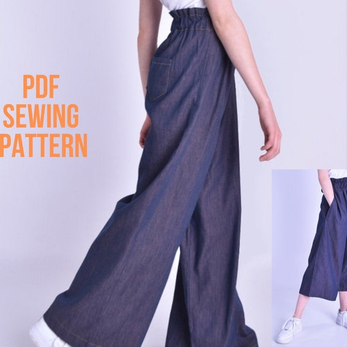 GEORGIE Paper Bag Waist Trouser PDF Sewing Pattern - Etsy