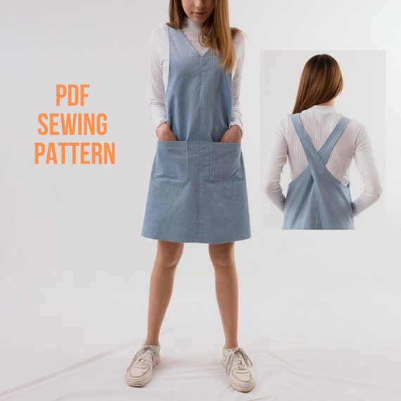 white christmas dresses DAPHNE PINAFORE DRESS PDF digital download sewing pattern – Sewgirl UK main image 0
