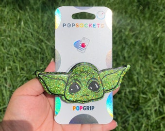 Baby Yoda Phone Grip-the child phone grip-yoda phone grip-glitter phone grip-star wars phone grip-star wars girl