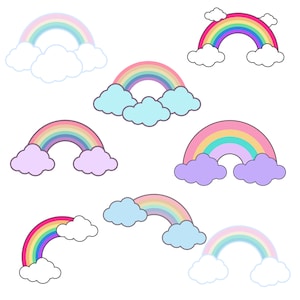 PNG Kawaii Rainbow Cartoon 90s retro