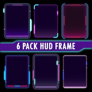 6er Pack Infografik HUD Rahmen Display Digital Tech Interface Elemente. PNG Datei Digital Download