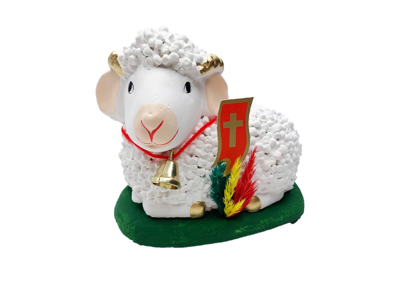 EASTER LAMB Figurine Decor With Flag and Colorful Polish Palm Etsy UK