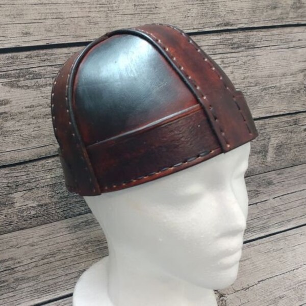 Lederhelm Haube