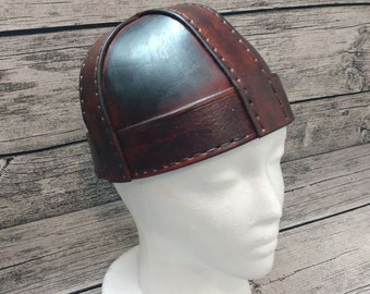 Leather helmet hood
