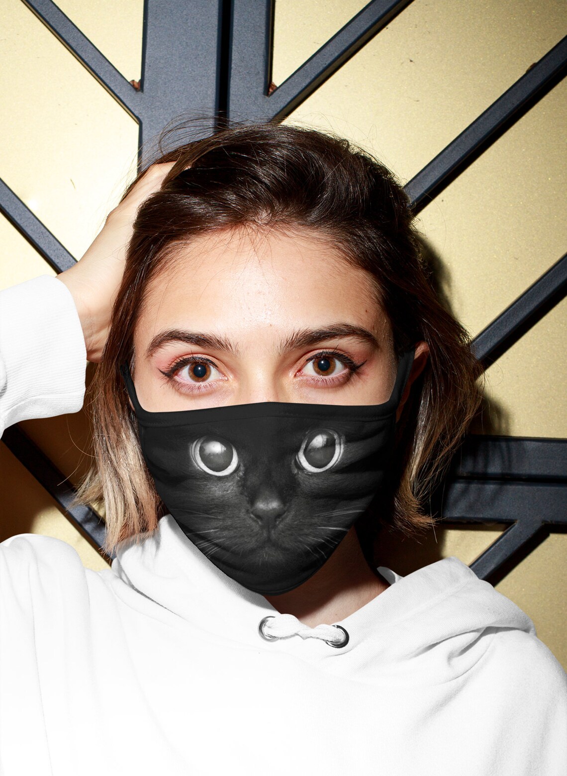 Black Cat Face Mask / Adjustable / Soft Reusable Face Mask / Etsy