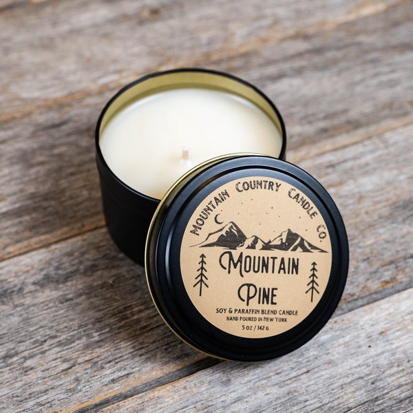 Mountain Pine Scented Candle | Hand Poured | 5 oz. | Rustic | Gift Candle