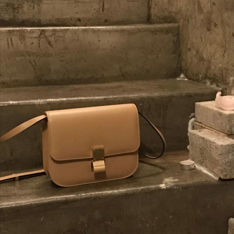 High Quality Calfskin Leather Crossbody Bag Smooth Leather Etsy