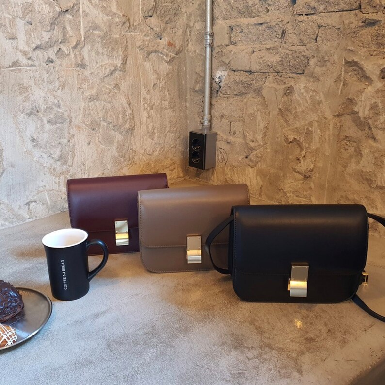 High Quality Calfskin Leather Crossbody Bag Smooth Leather Etsy