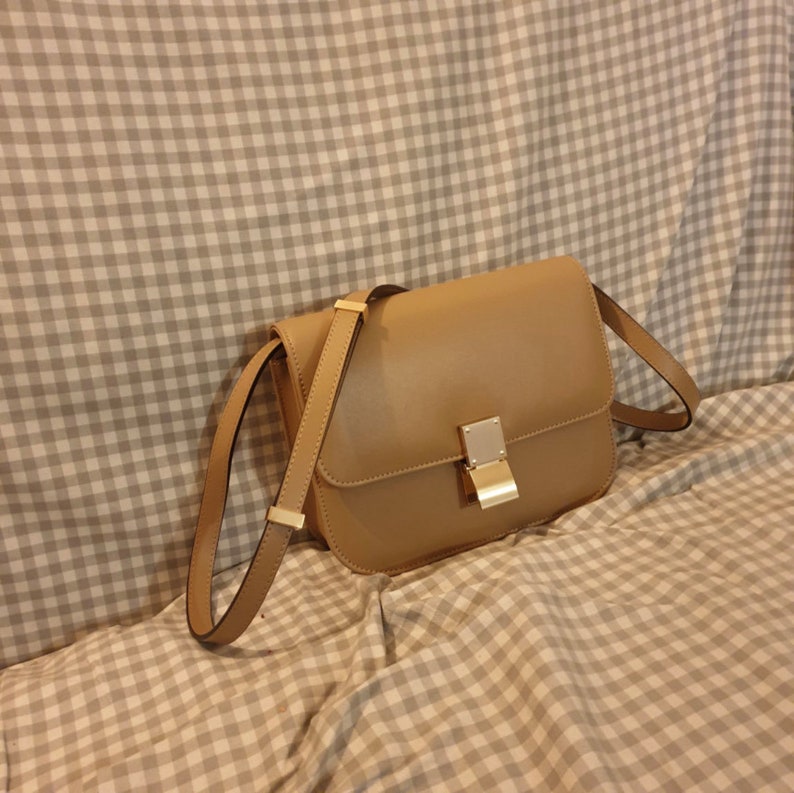 High Quality Calfskin Leather Crossbody Bag Smooth Leather Etsy