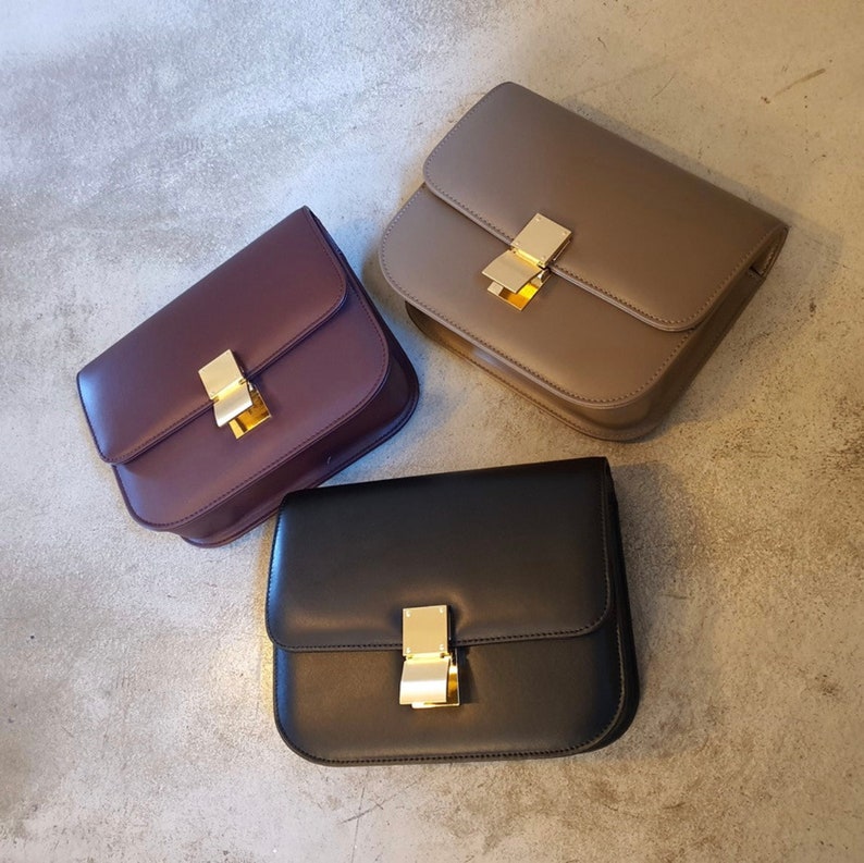 High Quality Calfskin Leather Crossbody Bag Smooth Leather Etsy