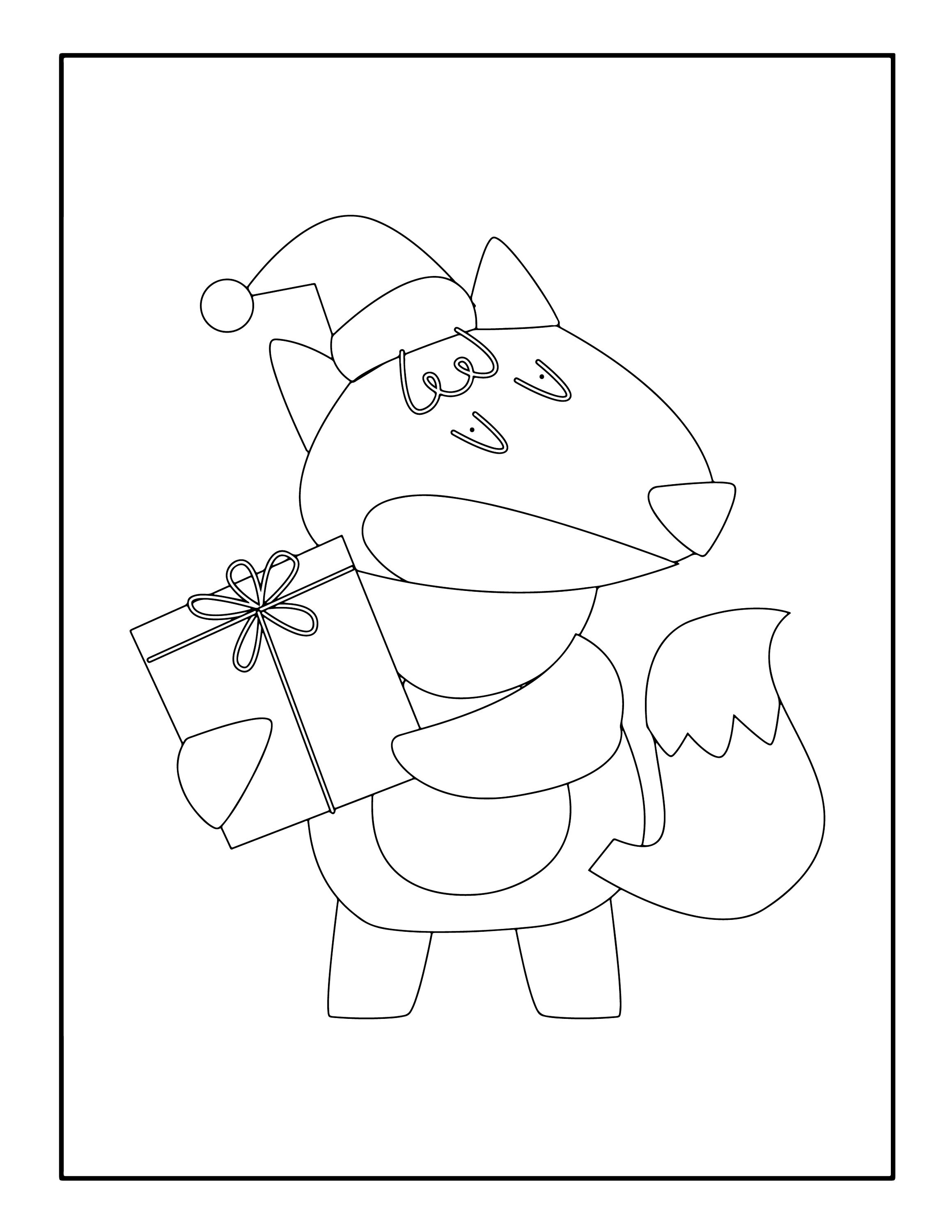 22 Cute Christmas Coloring Sheet Pages Book, PDF Instant Printable